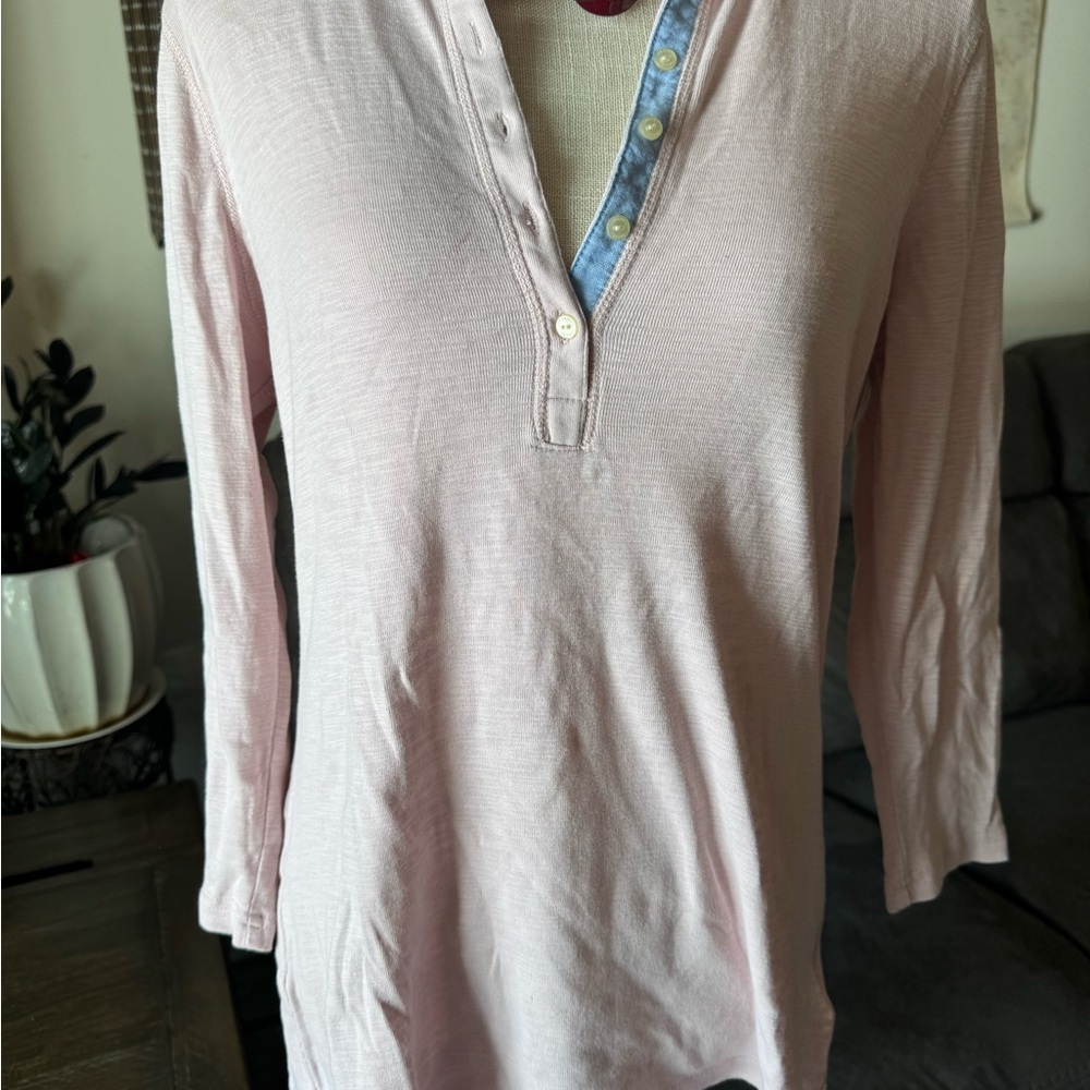 Chaps Pink Waffle Knit Tee